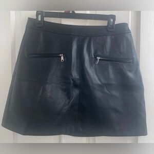 Bar III Black Faux Leather Mini Skirt